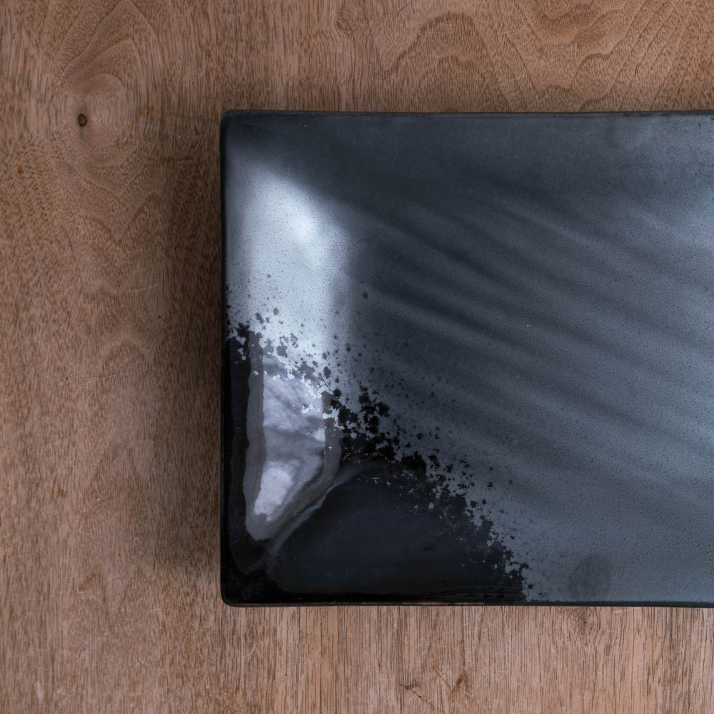 黒真珠 手引き長角尺一皿 -器市-