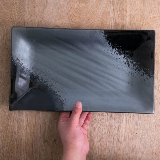 黒真珠 手引き長角尺一皿 -器市-