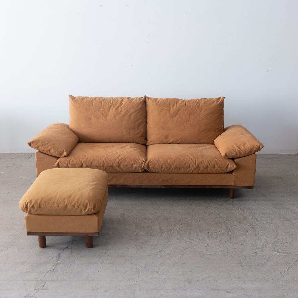 ［現品SALE］アージョ ソファ 206＋スツール 張地：ズックB-8 ウォールナット材 オイル SH440