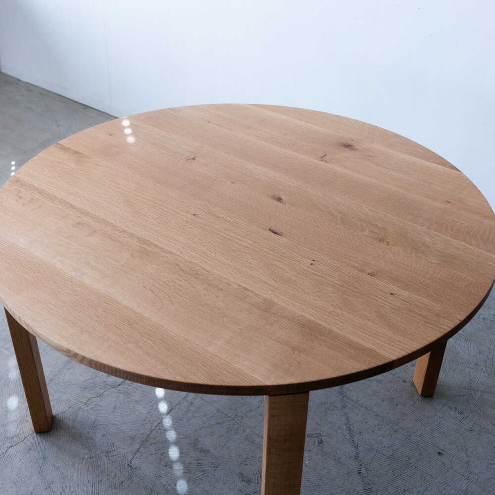 kitoki IK52 maru table W1200 4本脚 ホワイトオーク柾目 節有 / オイル