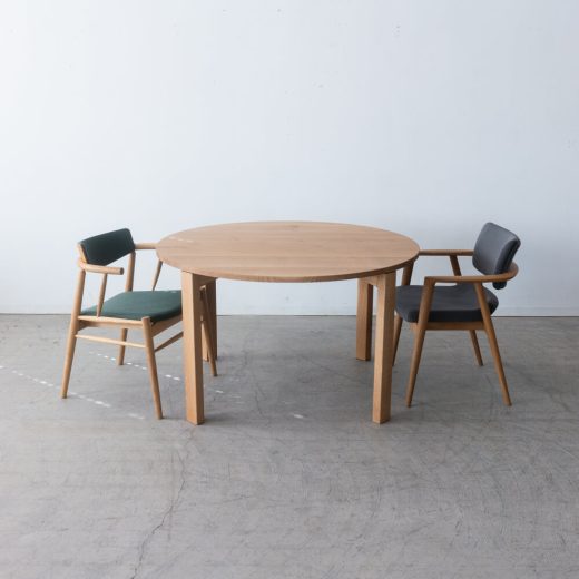 kitoki IK52 maru table W1200 4本脚 ホワイトオーク柾目 節有 / オイル