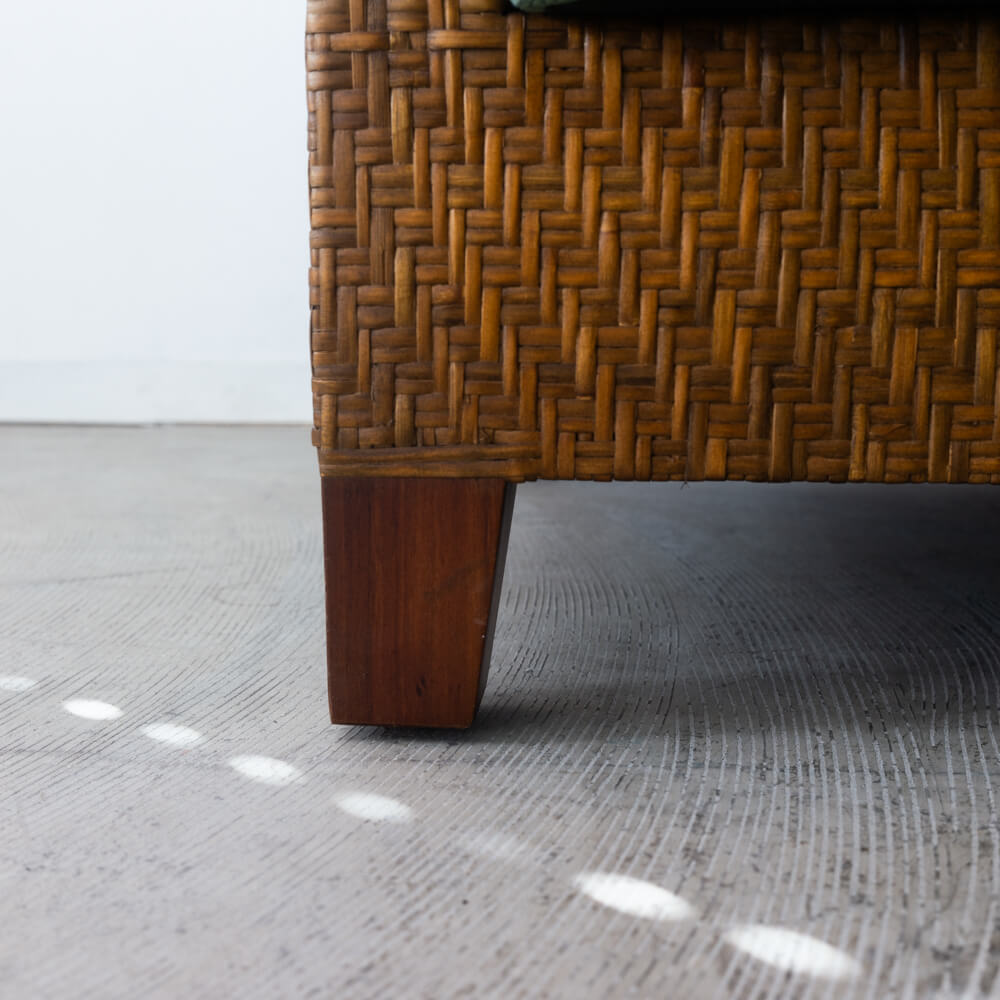 ［アップサイクル品］ラタン 3Pソファ W1800