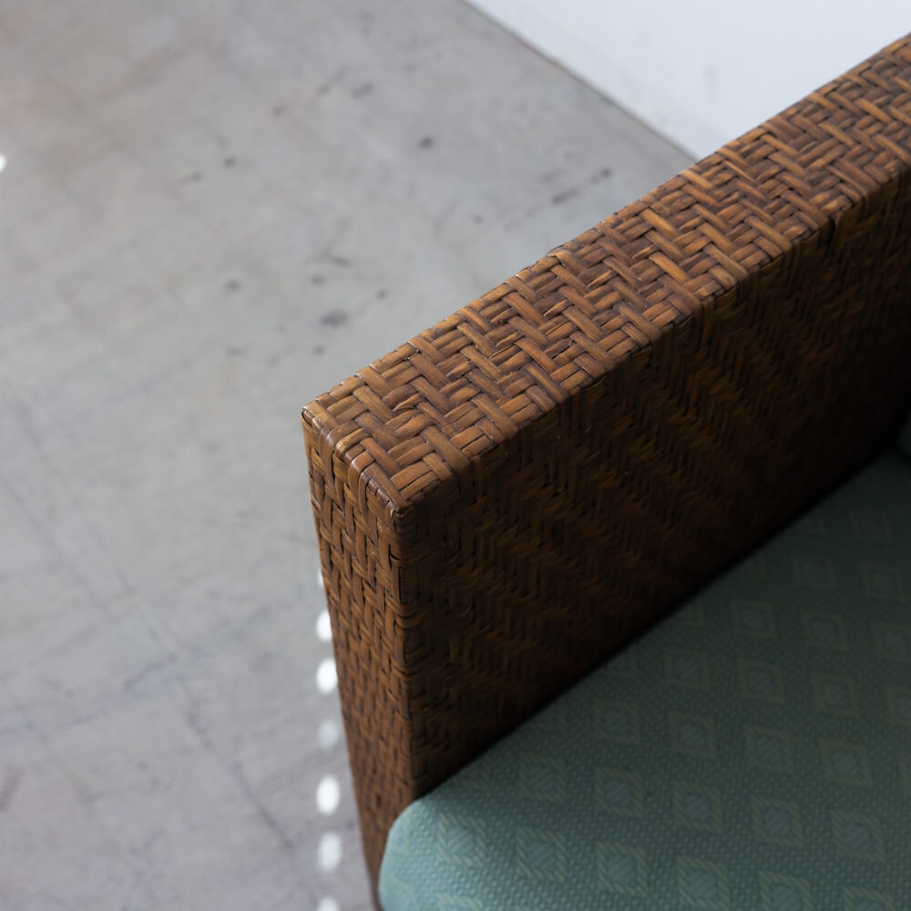 ［アップサイクル品］ラタン 3Pソファ W1800