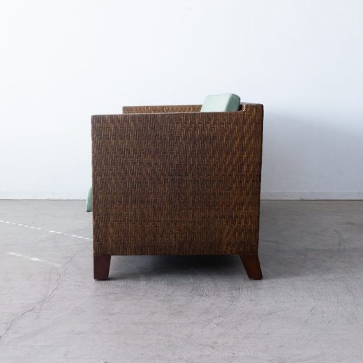 ［アップサイクル品］ラタン 3Pソファ W1800