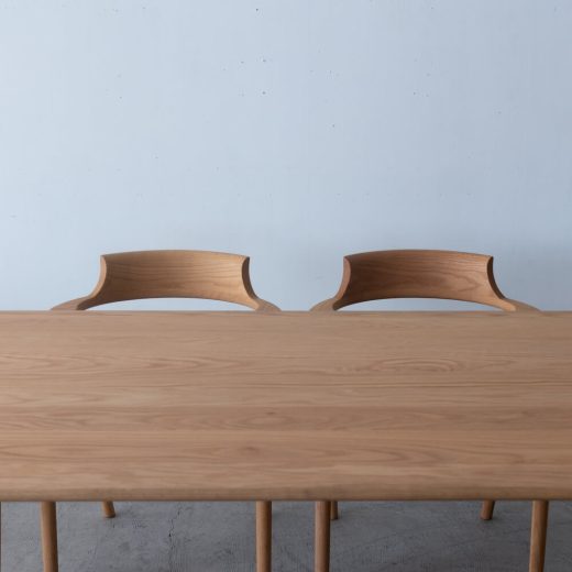 ［現品SALE］TWS ダイニング5点セット（テーブル150×85／テーパー4本脚）レッドオーク材 FC色＋セブルバチェア4脚（グレー）