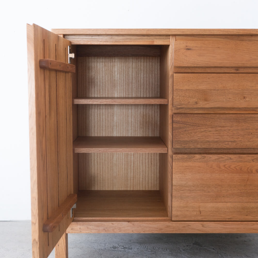 ［数量限定］新品 Prelu サイドボード85 クルミ / ライト