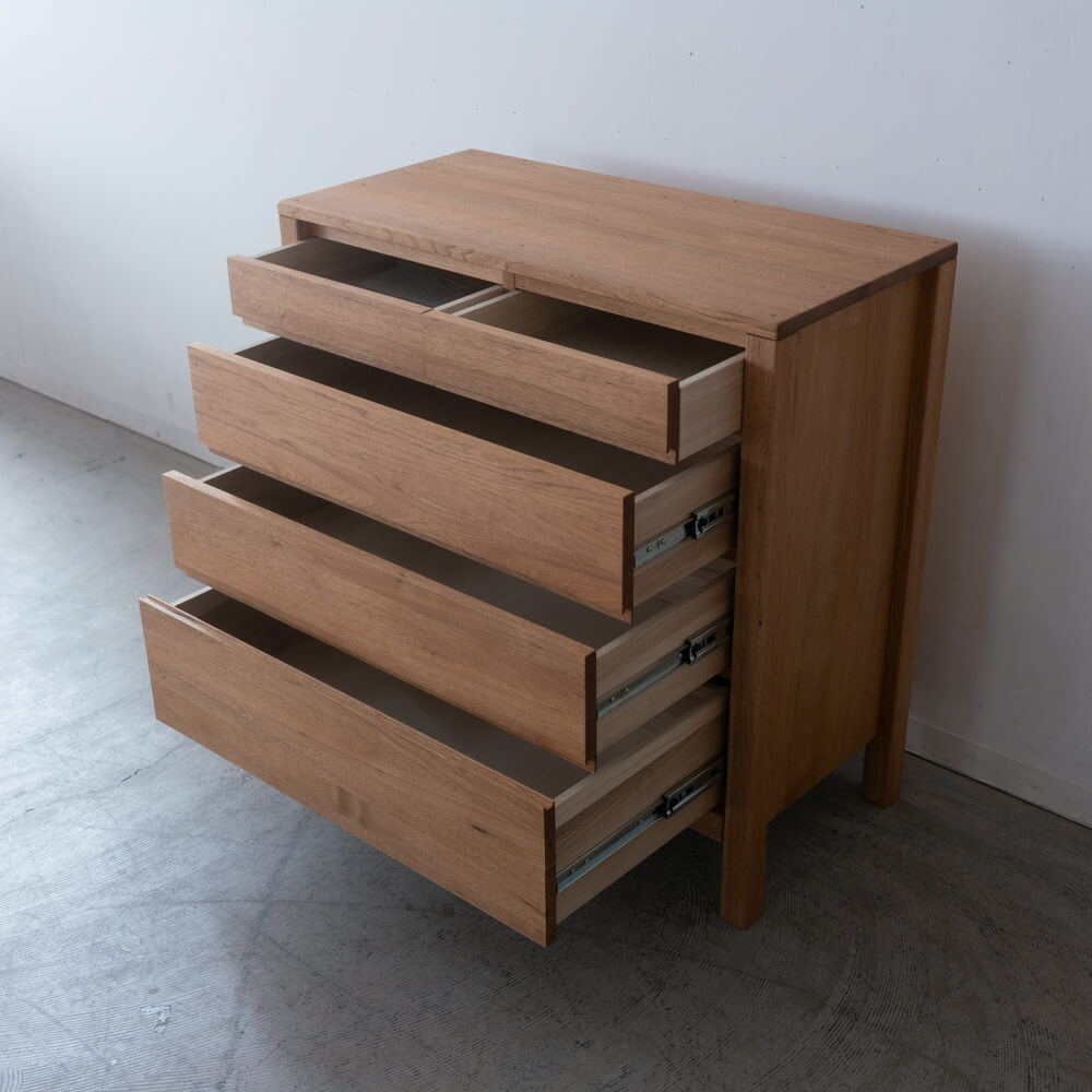 ［数量限定］新品 Prelu リビングチェスト85 クルミ / ライト