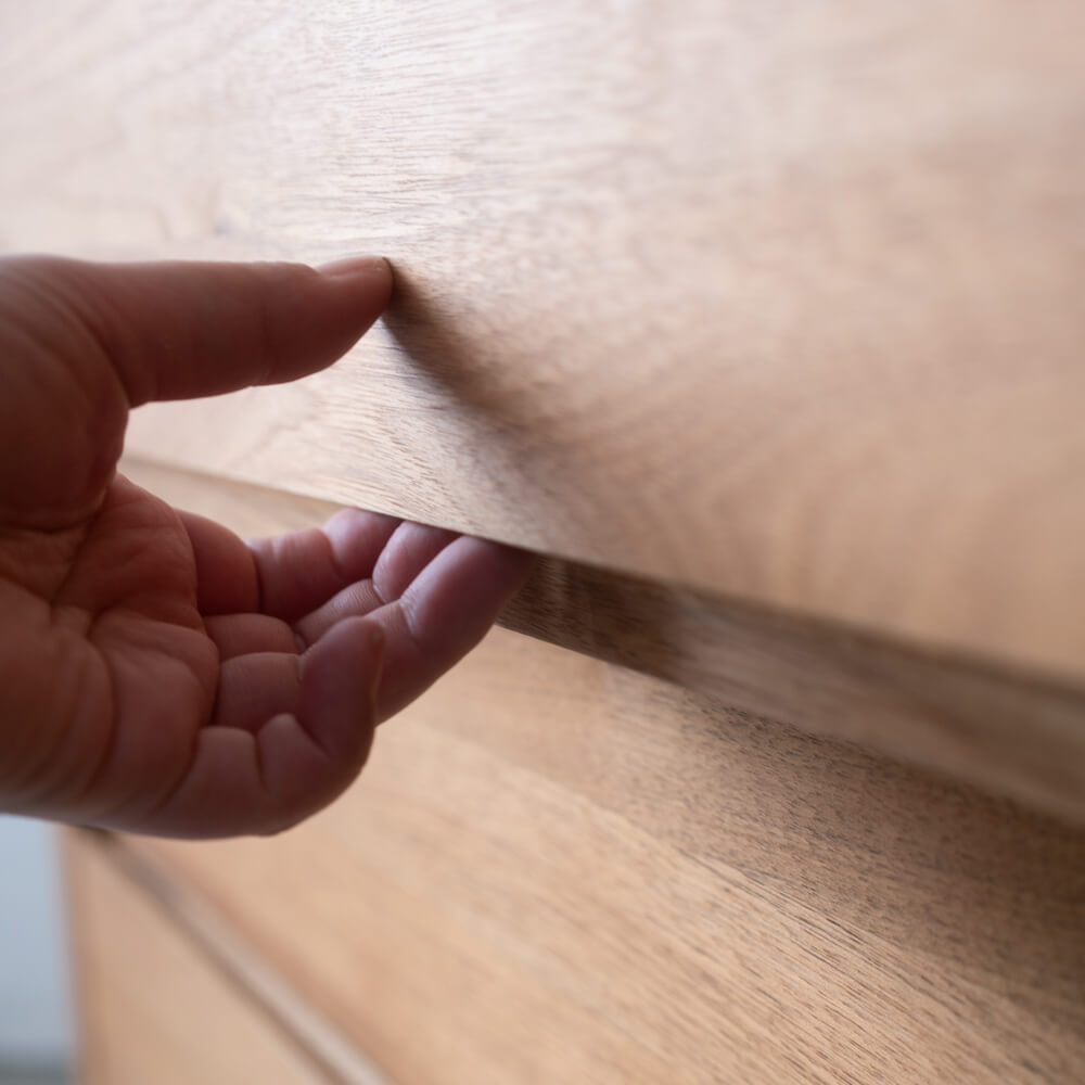 ［数量限定］新品 Prelu リビングチェスト85 クルミ / ライト