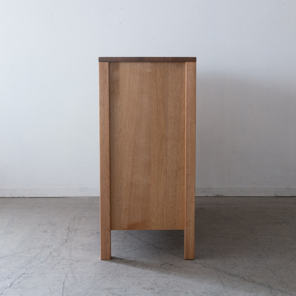 ［数量限定］新品 Prelu リビングチェスト85 クルミ / ライト