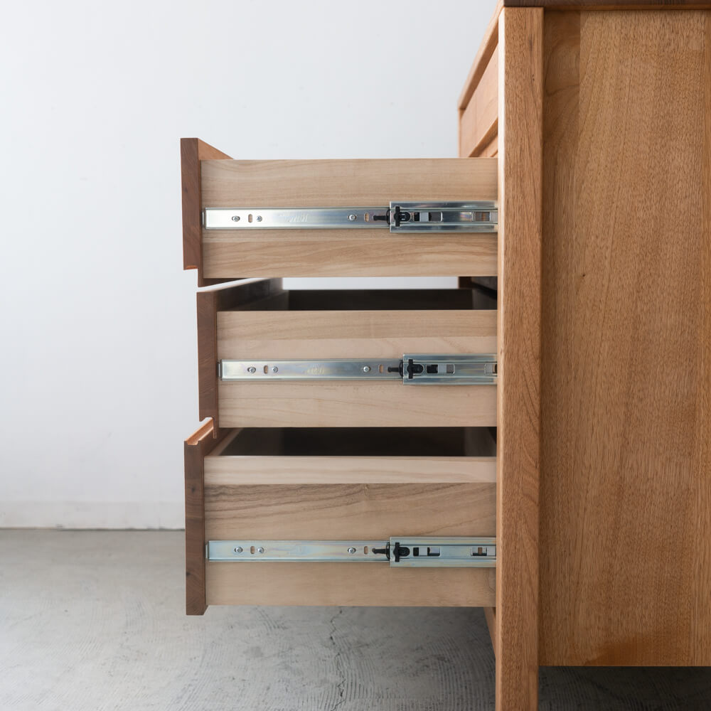 ［数量限定］新品 Prelu リビングチェスト85 クルミ / ライト