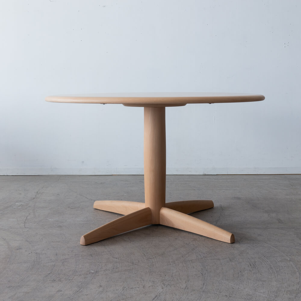 ［アップサイクル品］飛騨産業 尽 丸テーブル ビーチ材 / オイル仕上げ