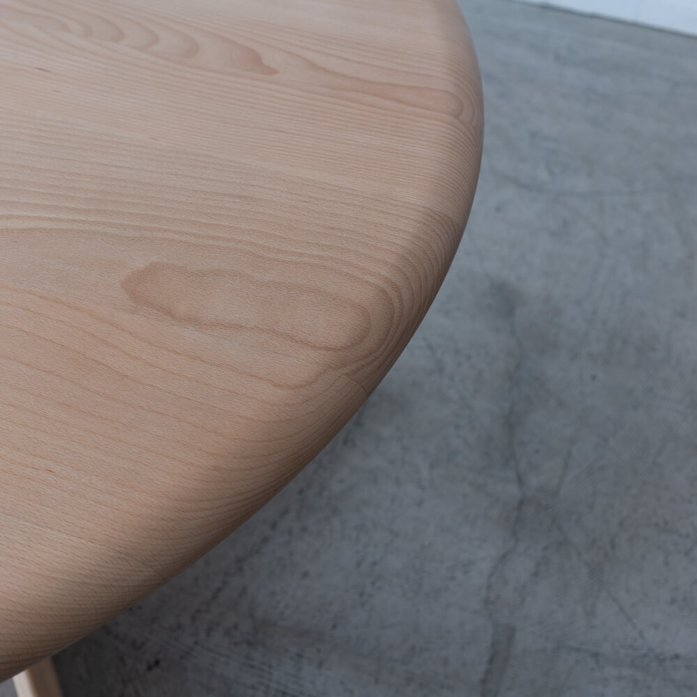 ［アップサイクル品］飛騨産業 尽 丸テーブル ビーチ材 / オイル仕上げ