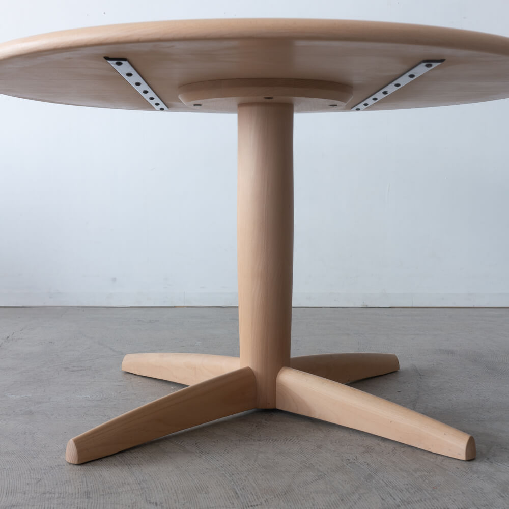 ［アップサイクル品］飛騨産業 尽 丸テーブル ビーチ材 / オイル仕上げ