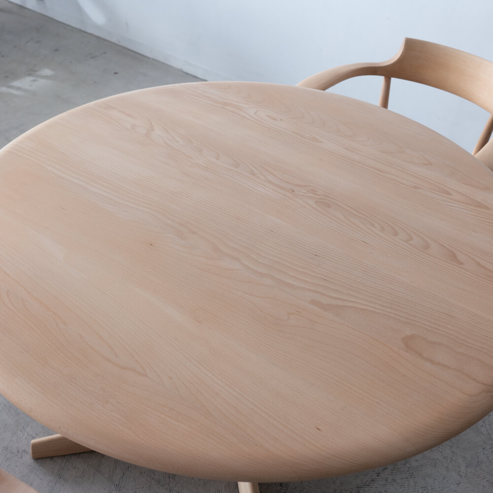 ［アップサイクル品］飛騨産業 尽 丸テーブル ビーチ材 / オイル仕上げ