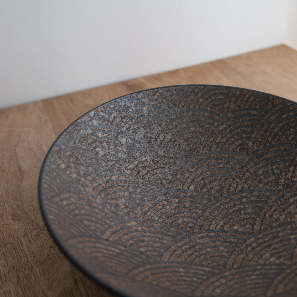 アース波紋 8寸盛鉢 -器市-