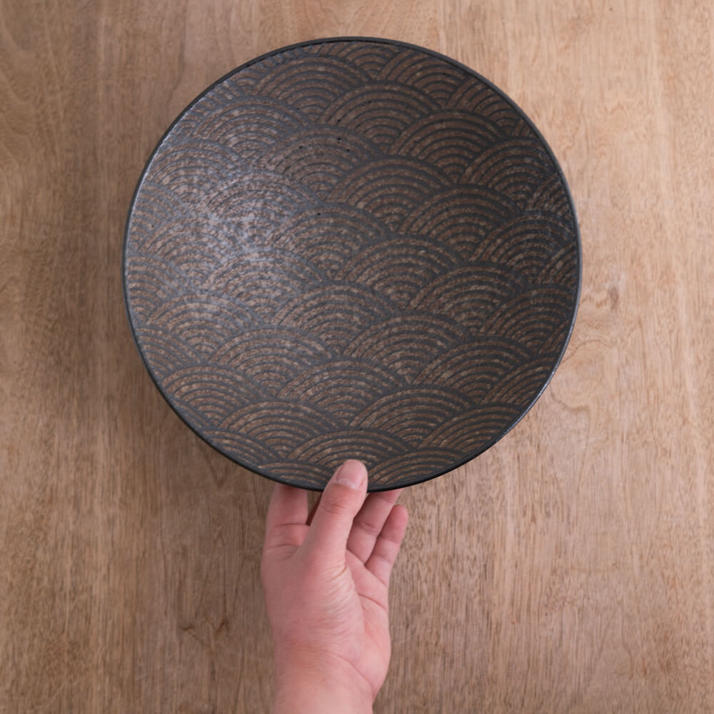 アース波紋 8寸盛鉢 -器市-