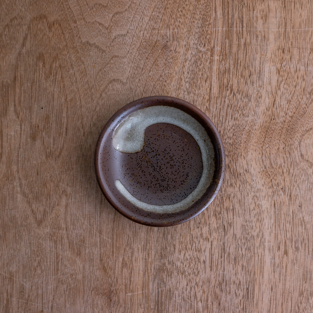 茶白流し 3寸皿 -器市-