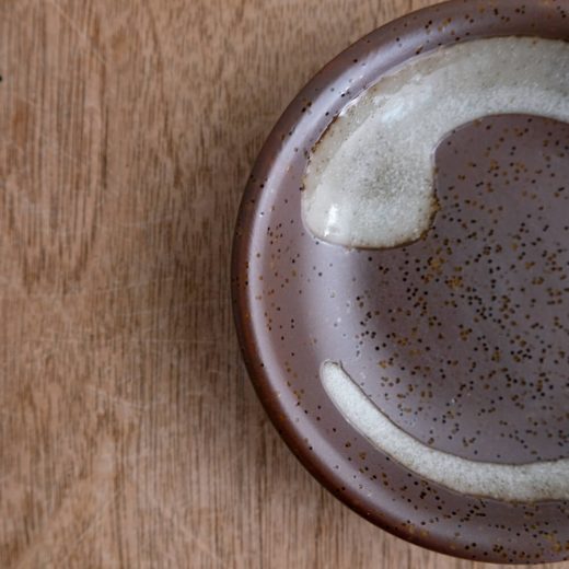 茶白流し 3寸皿 -器市-