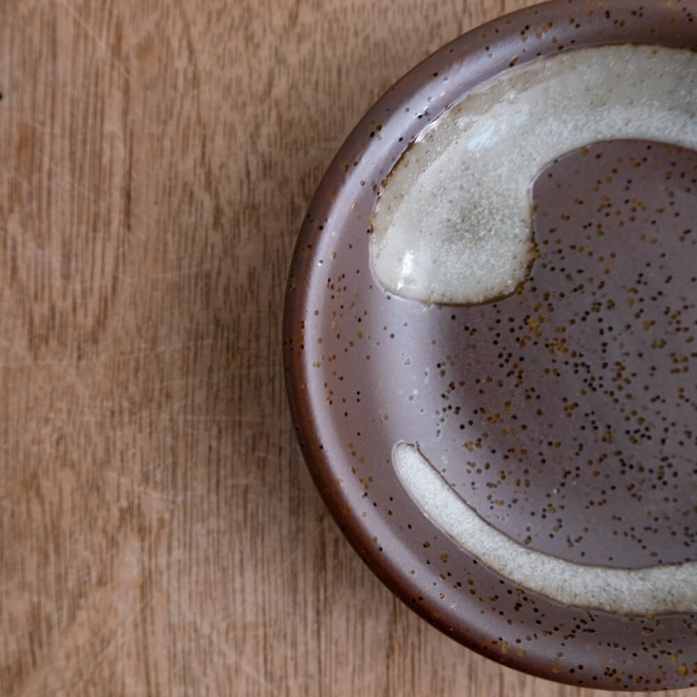 茶白流し 3寸皿 -器市-