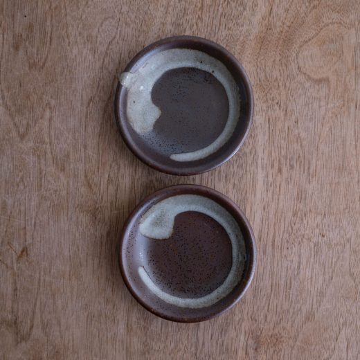 茶白流し 3寸皿 -器市-