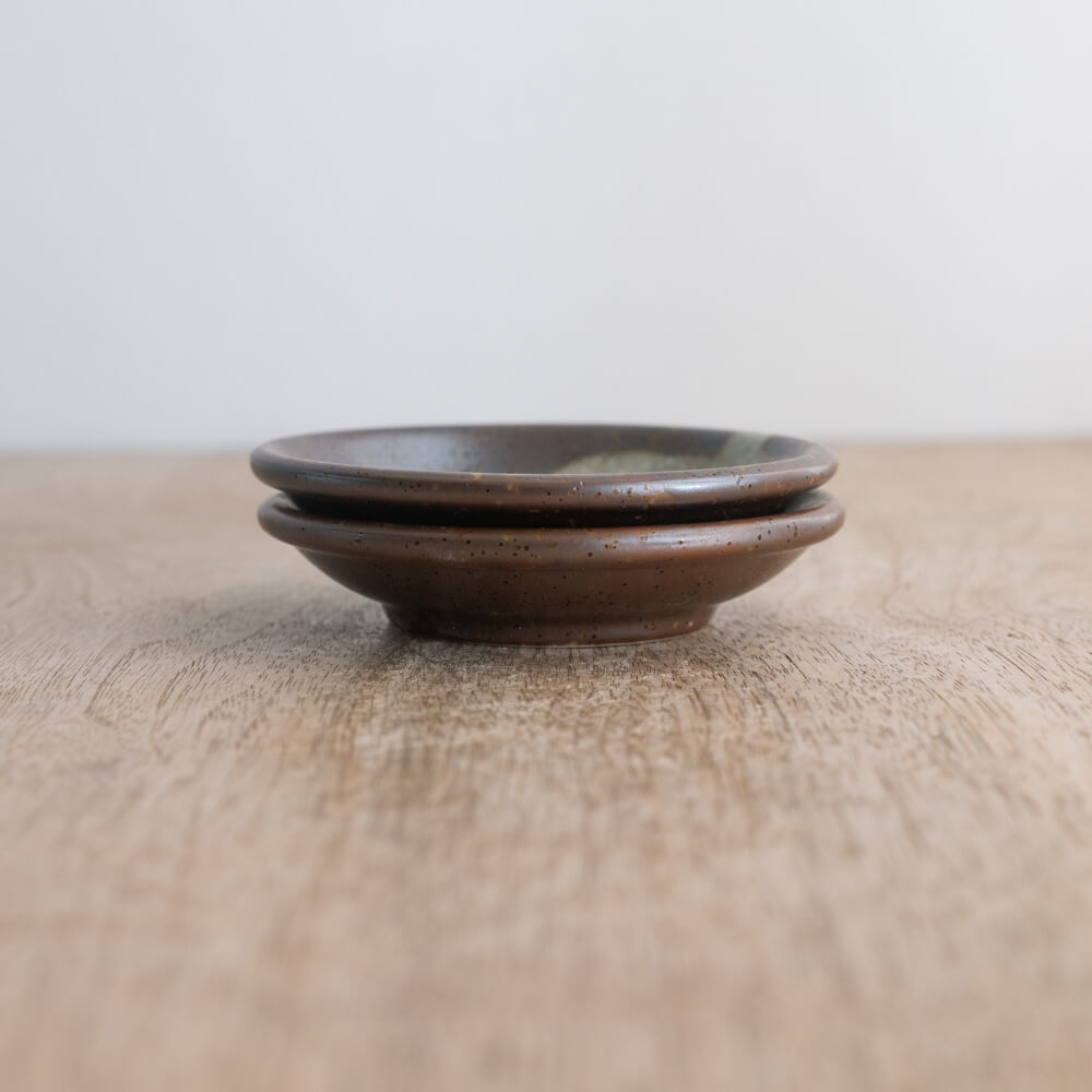 茶白流し 3寸皿 -器市-