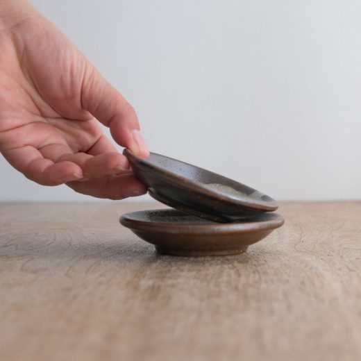 茶白流し 3寸皿 -器市-