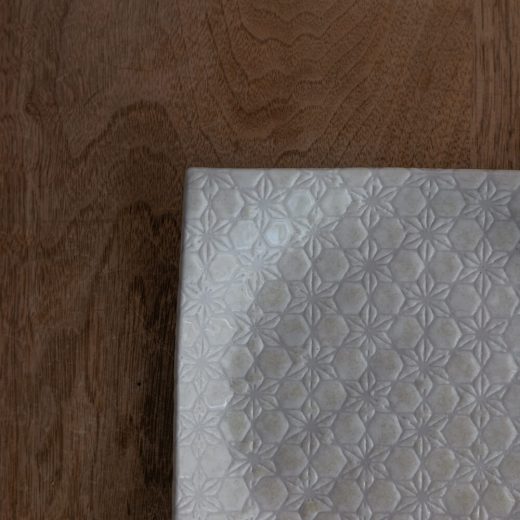 麻波紋白 手引き正角5.5皿 -器市-