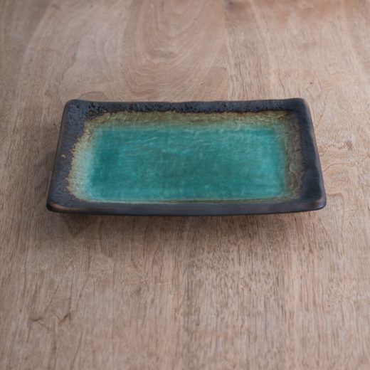 緑彩 焼物皿 -器市-