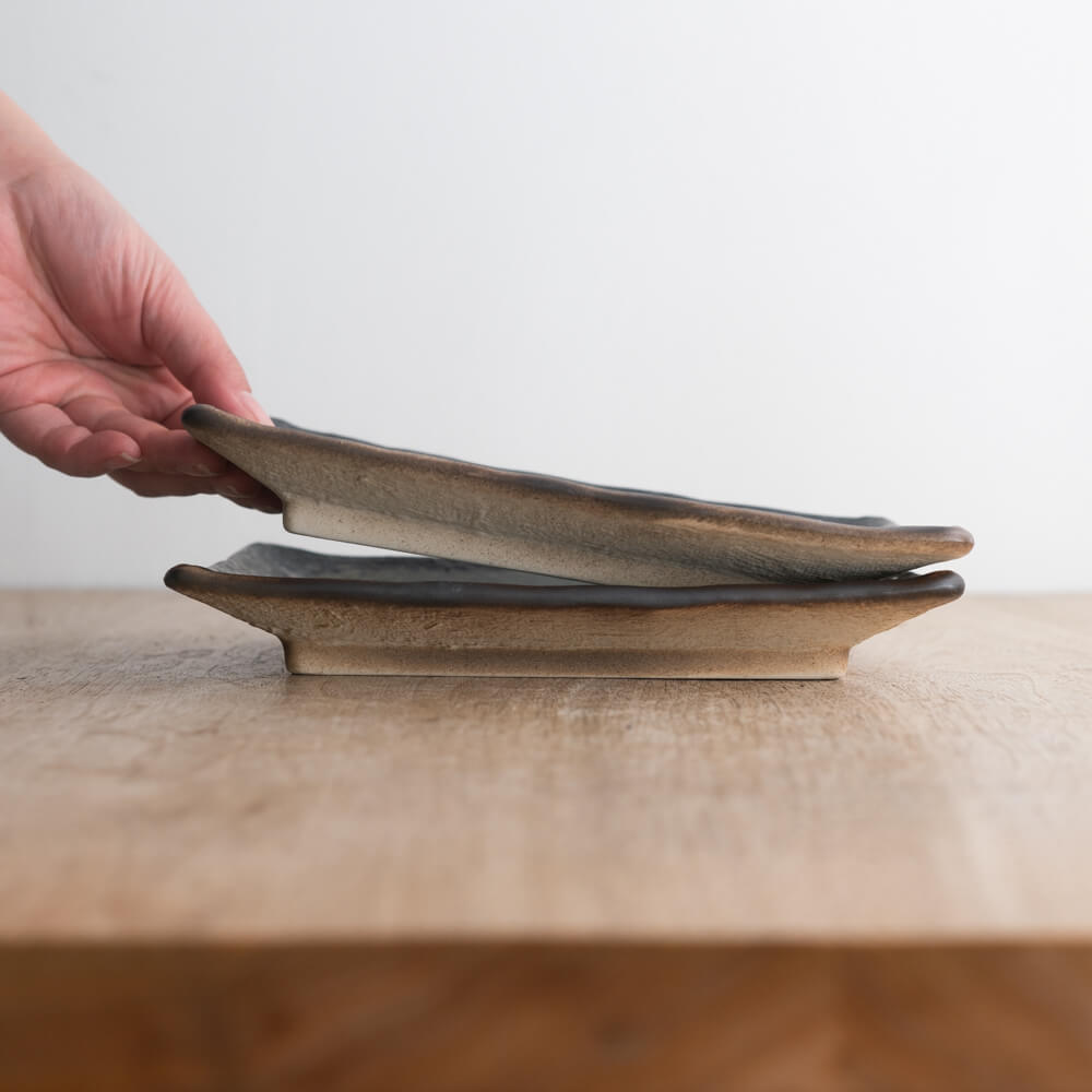 緑彩 焼物皿 -器市-