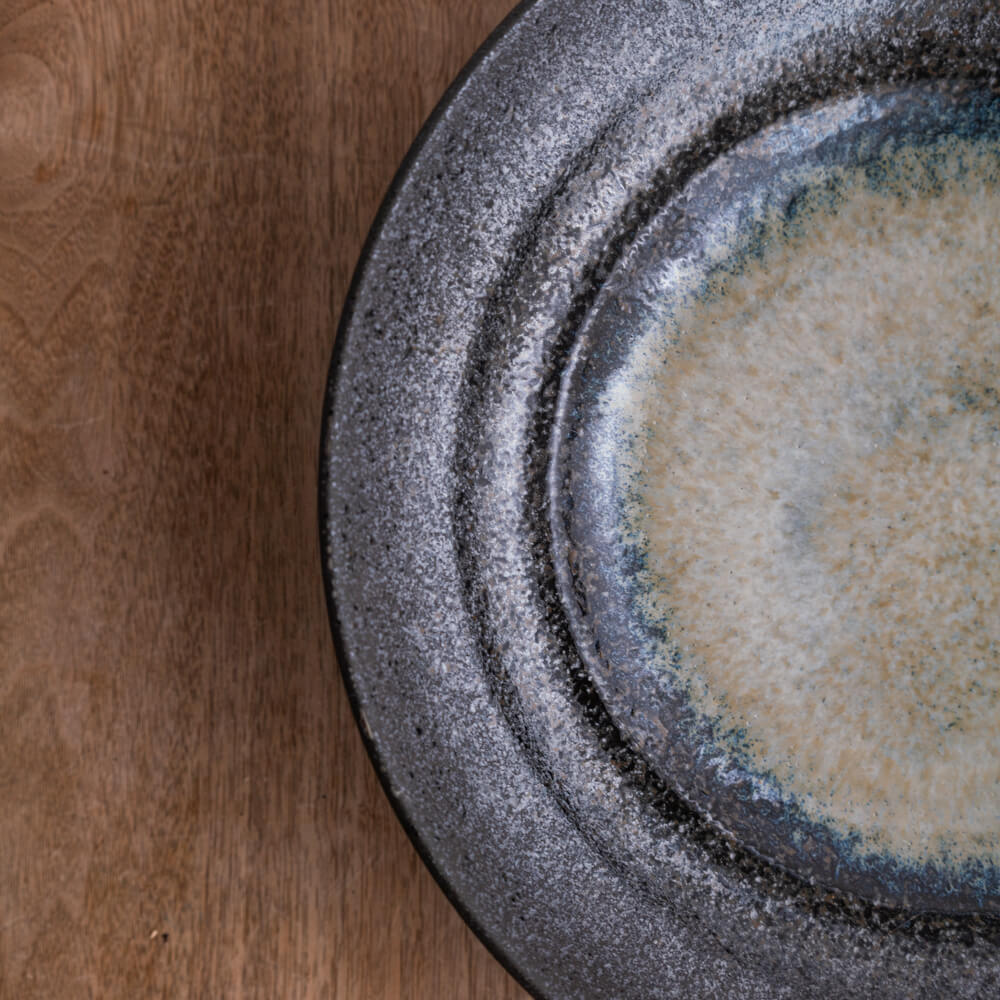 悠々黒鉄 9.5盛皿 -器市-