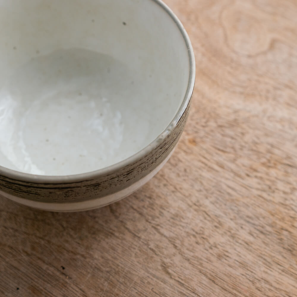 粉引ブラウンライン 碗小 -器市-