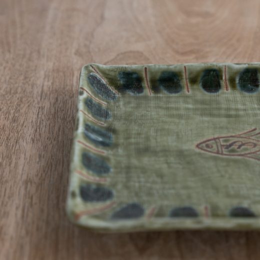 【WEB限定】織部魚紋 刺身皿 -器市-