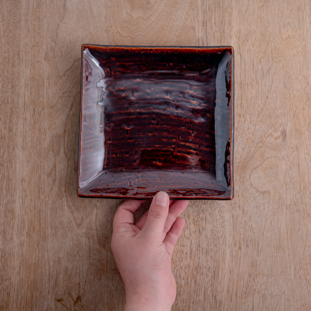 【WEB限定】17cm角皿 アメ -器市-