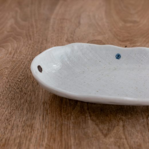 【WEB限定】白彩ドット小判深皿 -器市-