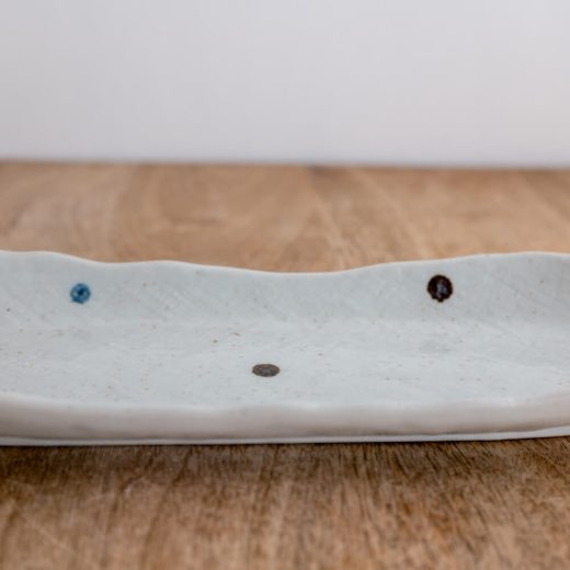 【WEB限定】白彩ドット小判深皿 -器市-