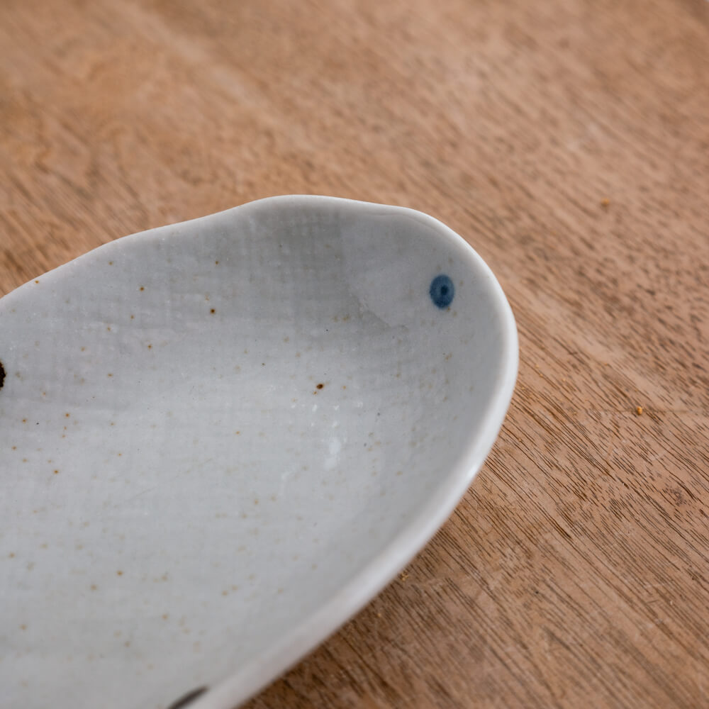 【WEB限定】白彩ドット小判深皿 -器市-