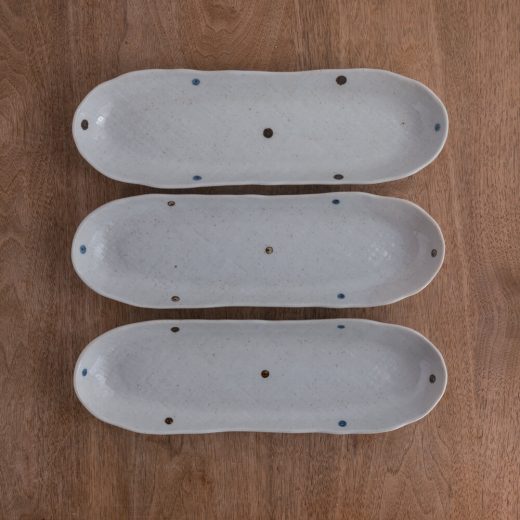 【WEB限定】白彩ドット小判深皿 -器市-