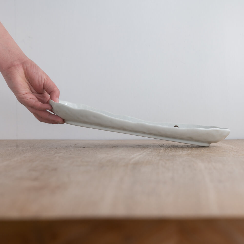 【WEB限定】白彩ドット小判深皿 -器市-