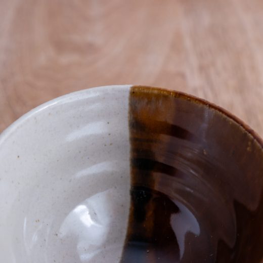 塗分茶碗 中平 ブラウン -器市-