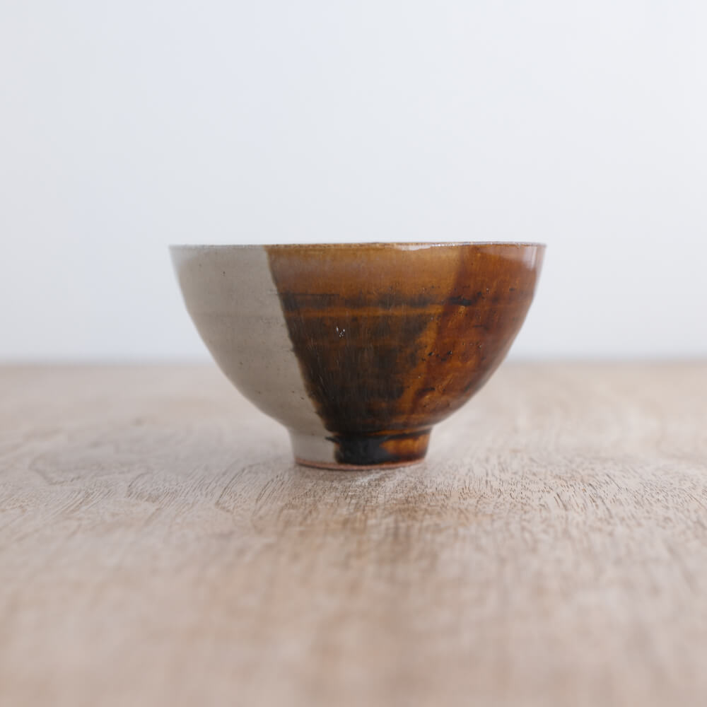 塗分茶碗 中平 ブラウン -器市-
