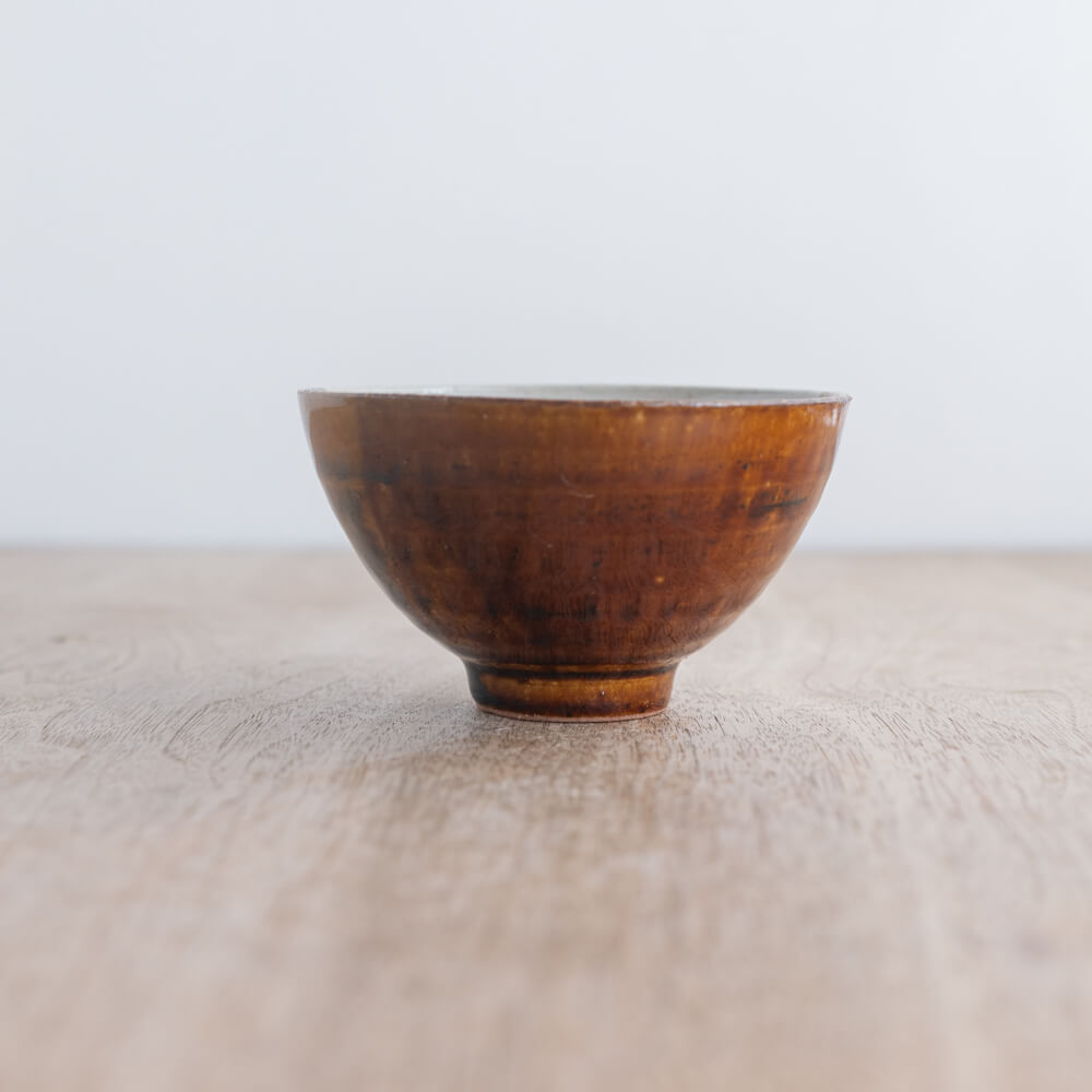 塗分茶碗 中平 ブラウン -器市-