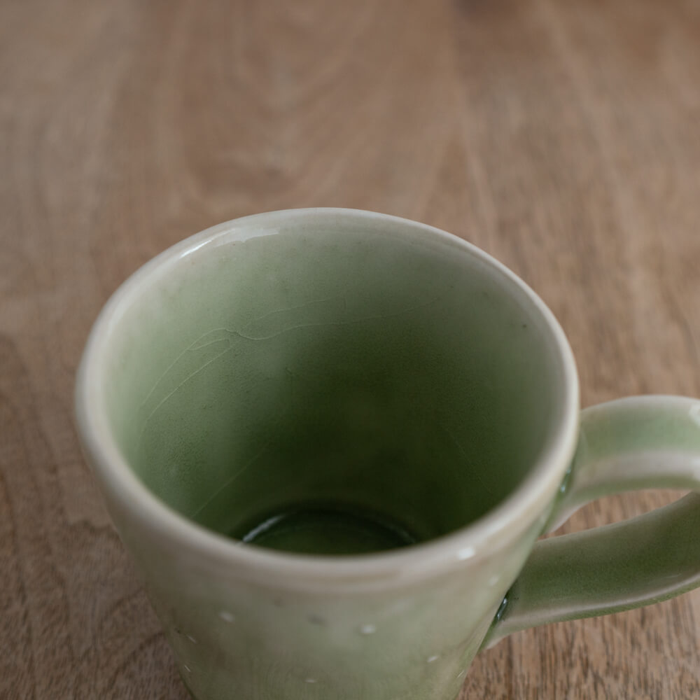 白ドットマグ 翡翠 -器市-