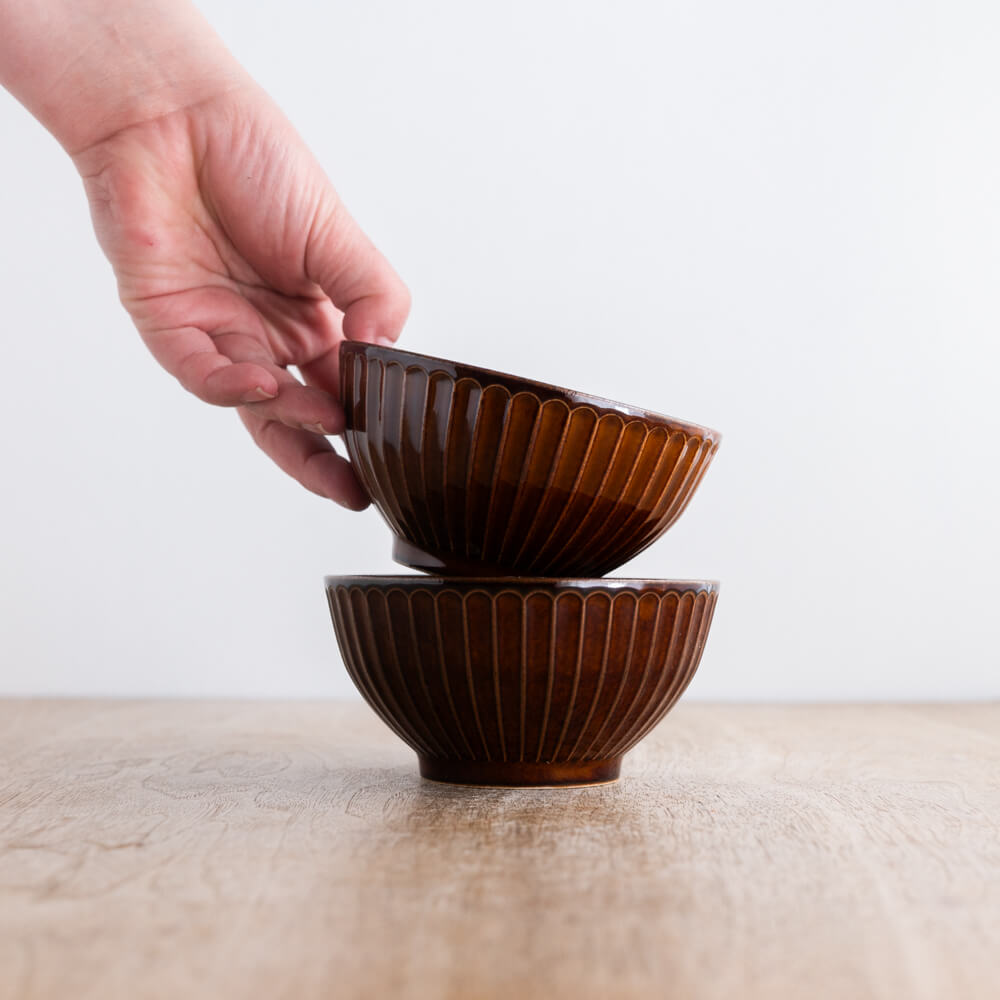 【WEB限定】しのぎ軽量茶碗 アメ -器市-