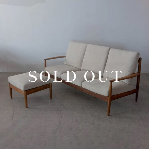 アウトレット家具の［現品SALE］EDDA 3Pソファ LS30303A-EL0E2＋オットマン（ベージュ）売り切れ