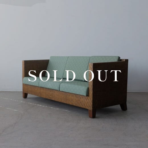 ［アップサイクル品］ラタン 3Pソファ W1800売り切れ