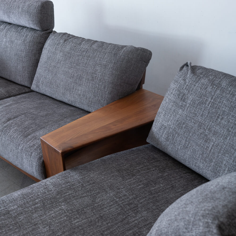 【現品SALE】ナガノインテリア ソファ+サイドテーブルセット（ソファLC617+テーブルLT023）クッション・オットマン付