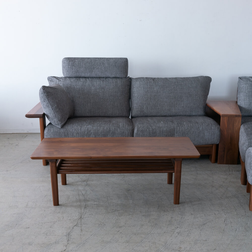 【現品SALE】ナガノインテリア ソファ+サイドテーブルセット（ソファLC617+テーブルLT023）クッション・オットマン付