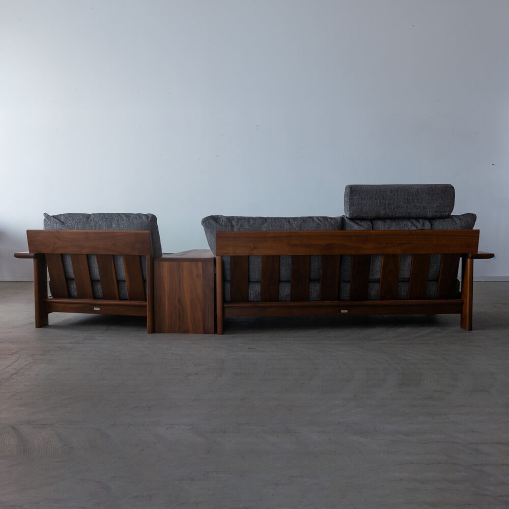 【現品SALE】ナガノインテリア ソファ+サイドテーブルセット（ソファLC617+テーブルLT023）クッション・オットマン付