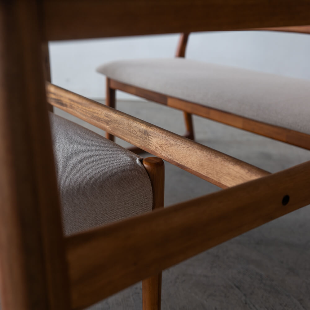 【現品SALE】EDDA ダイニング4点セット LDテーブル DT-33105Q-EL000 + チェア DC30101S-EL0E2 + LDベンチ DC33202S-EL0E2