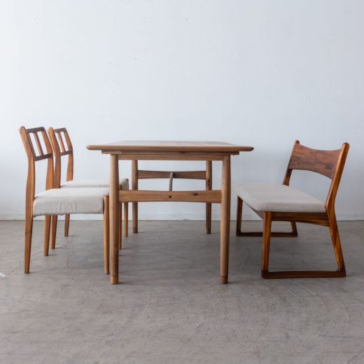 【現品SALE】EDDA ダイニング4点セット LDテーブル DT-33105Q-EL000 + チェア DC30101S-EL0E2 + LDベンチ DC33202S-EL0E2